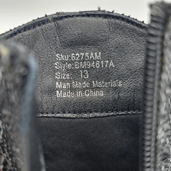 NWT Badgley Mischka Girls’ Sparkly Cowgirl Boots, Black Rhinestones - Picture 10 of 16